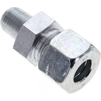 1/4'' NPT Buitendraad x 12S Verzinkt Stalen Rechte Snijring Koppeling 630 Bar DIN 2353