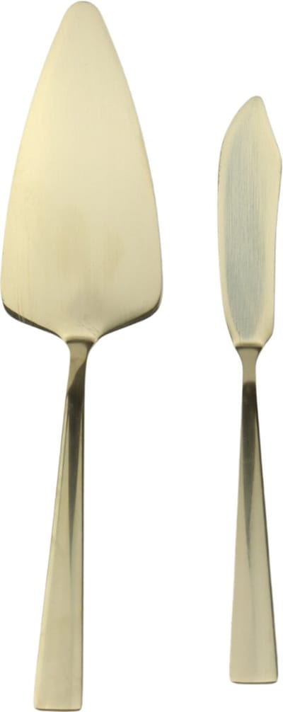 OTIX Taartschep en Taartsnijder - Licht Goud - Set van 2 - Bruidstaart - Serveerset - RVS - Bakspullen