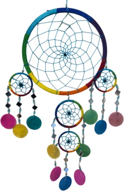 Dromenvanger spiegel-schelp 22 cm - Rainbow - Dreamcatcher