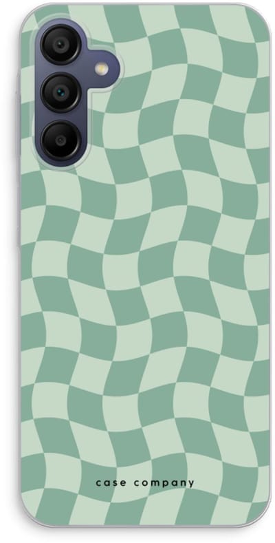 Case Company® - Hoesje geschikt voor Samsung Galaxy A15 hoesje - Grid Groen - Soft Cover Telefoonhoesje - Bescherming aan alle Kanten en Schermrand