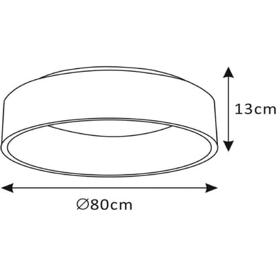 Lucide TALOWE LED - Plafonnière (Plafondlamp) - Ø 80 cm - LED Dimbaar - 1x80W 3000K - Zwart
