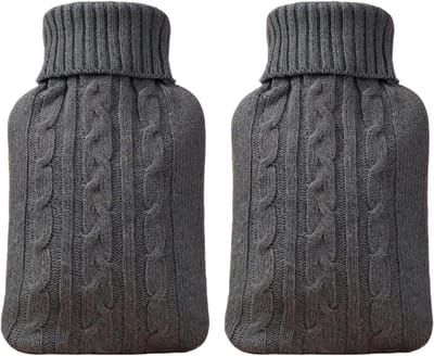 Zachte gebreide isolatie warmwaterkruikhoes voor 2 liter flessen - 2 stuks, perfect voor koude dagen en comfortabele warmte