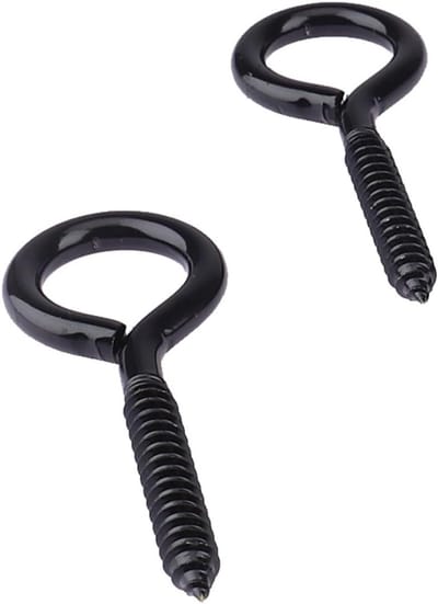 Set van 10 RVS Zwarte Schroefogen M6 80mm - Ideaal voor Hangstoelen, Schommels en Bevestigingssystemen