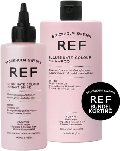 REF Stockholm - Illuminate Colour Instant Shine 200ml + Colour Shampoo 285ml - Gloss Treatment - Gloss Lotion - Maximale glans van het Haar -Kleurshampoo