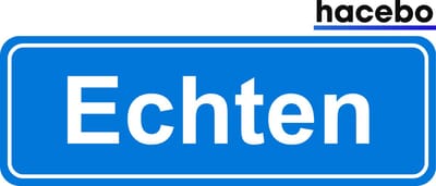 Hacebo - Plaatsnaam Sticker - 29x10 CM - Echten sticker - Verkeersborden sticker - grappige cadeaus - Echten