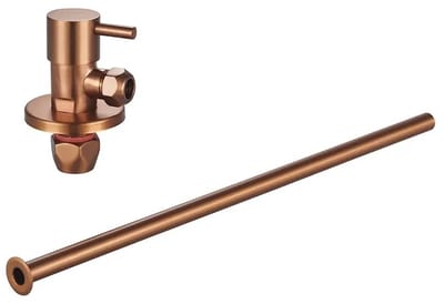DutchLine - Luxe Fonteinkraan aansluitset (stopkraan) 1/2×3/8 – Geborsteld koper