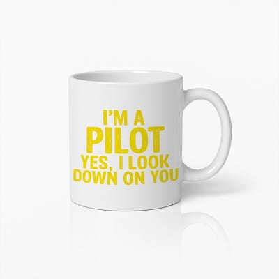 Ik Ben een Piloot Ja Ik Kijk op Je Neer Mok 330ml – Grappige Luchtvaart Koffiebeker – Perfect Cadeau voor Piloten & Vliegtuig Liefhebbers