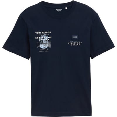 Tom Tailor - T-shirt - Heren - XL - Blauw - Katoen - 1046751