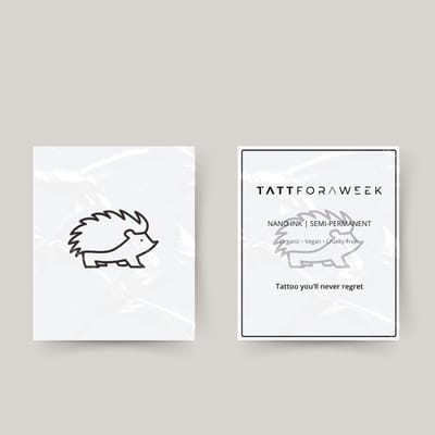 Tijdelijke tattoo egel | Neptattoo volwassenen | Tijdelijke tattoo voor volwassenen | Temporary tattoo | Plaktattoos voor volwassenen | Neptattoos | Probeer zorgeloos een tattoo | tattforaweek