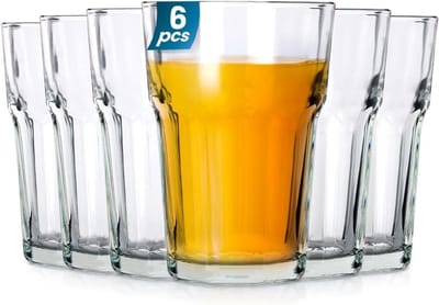 Dailygoods- Glazenset 12 stuks - Drinkglazen 360 ml - Waterglazen - Sapglazen - Vaatwasserbestendig - Robuust en duurzaam