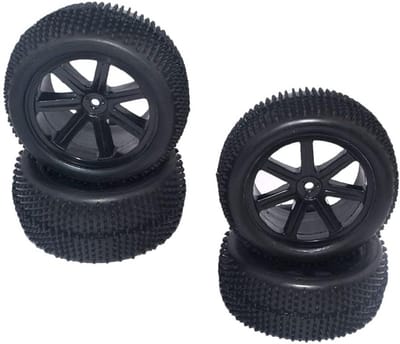 RC Auto Banden Set 4 Stuks Rubberen Banden Voorgelijmd met Velgen voor 1:10 Offroad Truck en Buggy