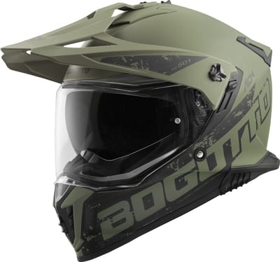 Bogotto FG-601 Duo Groen Fiberglas Enduro Helm - Helm