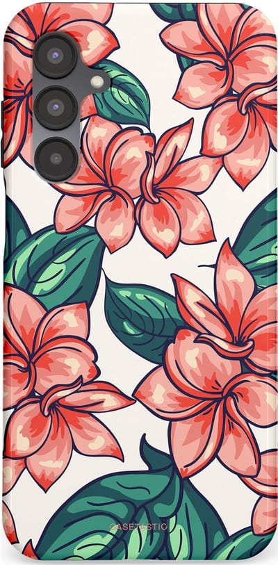 Casetastic hoesje geschikt voor Samsung Galaxy A16 - Dubbellaagse bescherming - Bloemenparadijs - Fashion Case - Petrol Koraal Perzik Wit