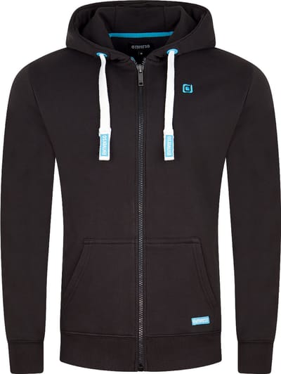 riverso Heren Sweatjack RIVNoah regular fit Zwart S Volwassenen Hoodiejacket - Sweatvest