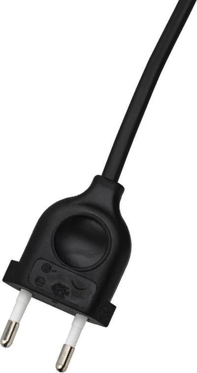 Bailey 2M Aansluitleiding met steker, Zwart, 2x0.75MM