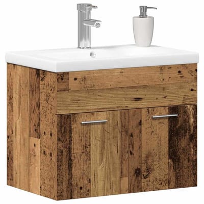 vidaXL - Badkamerkast - Oudhout - 60 - x - 38,5 - x - 46 - cm - Bewerkt - hout