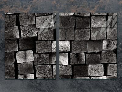 TMK ArtDeko - Glas Snijplank - 85x52cm - Beschermt Kookplaat - Houtmotief