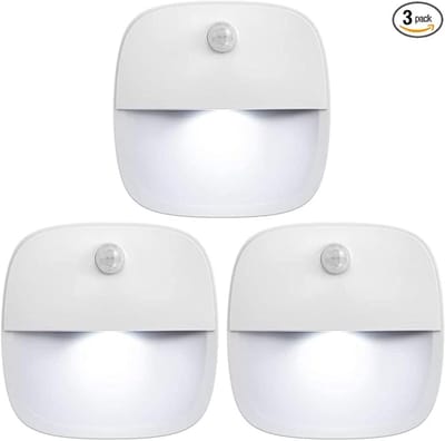 Nachtlampje met Bewegingssensor - 3 Stuks - LED Kastverlichting en Trapverlichting met Sensor - Draadloos op Batterij - Binnenverlichting met Bewegingssensor - Wit