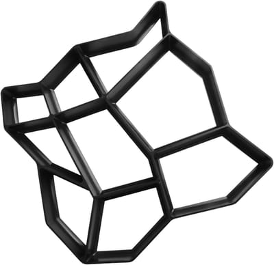 Betonplaat Vorm - Bestratingsmal Tuinpad - Opritten Aanleggen - Herbruikbaar Kunststof - 35x35x3.6cm - Zwart