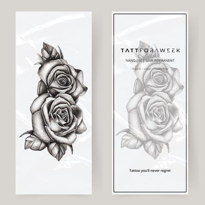 Grote nep tattoo rozen | Neptattoo volwassenen | Tijdelijke tattoo voor volwassenen | Temporary tattoo | Plaktattoos voor volwassenen | Neptattoos | Probeer zorgeloos een tattoo | tattforaweek