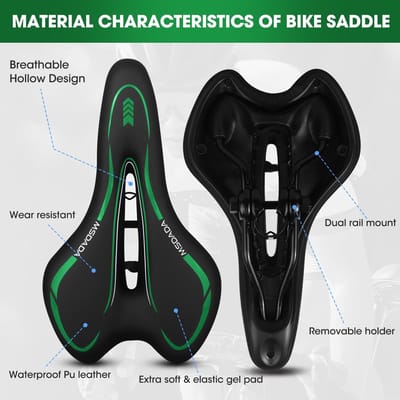 ONF3 - Gel fietszadel - Comfortabel en waterdicht - Zacht fietszadel - Ideaal voor stadsfietsen en mountainbikes - Geschikt voor heren en dames ...