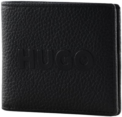 HUGO Leren kaarthoes New Ethon 8CC Card Case Black zwart