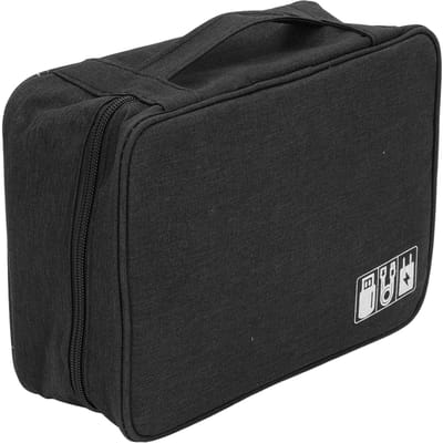 Datakabel Oplader Tas Grote Capaciteit Draagbare Elektronische Accessoire Opbergkoffer voor Mobiele HDD black