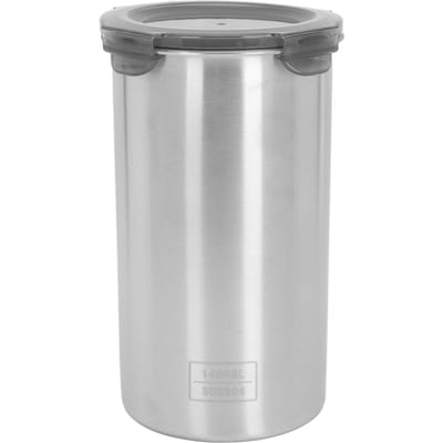 Voorraadbus 1400ml Voedselopbergcontainer Roestvrij Staal Luchtdicht Transparant Venster Opslag white