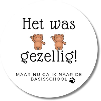 Afscheid stickers beren – Het was bere gezellig – 20 stuks basisschool