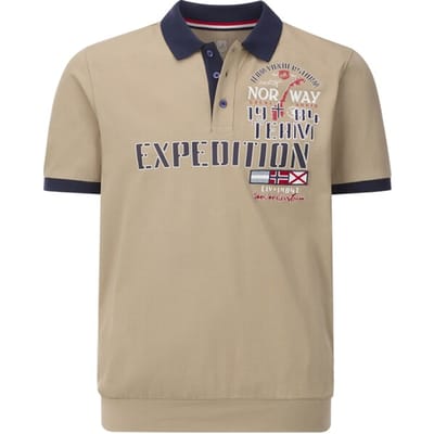 Jan Vanderstorm herren Poloshirt - 56/58 - beige - Plus Size