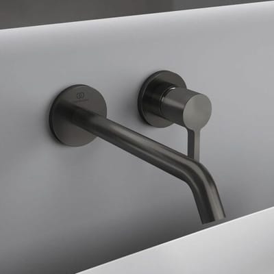 Ideal Standard wall-mounted basin mixer with round rosettes, spout 22 cm A7379A5