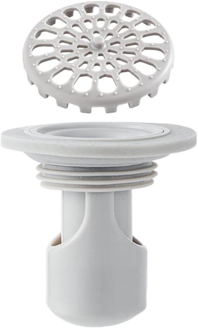 Douche Afvoerplug - Geurblokkerende Afvoerstop - Badkamer Hygiëne - Mini Trap Ontwerp - 5.8 x 5.8 cm - Wit