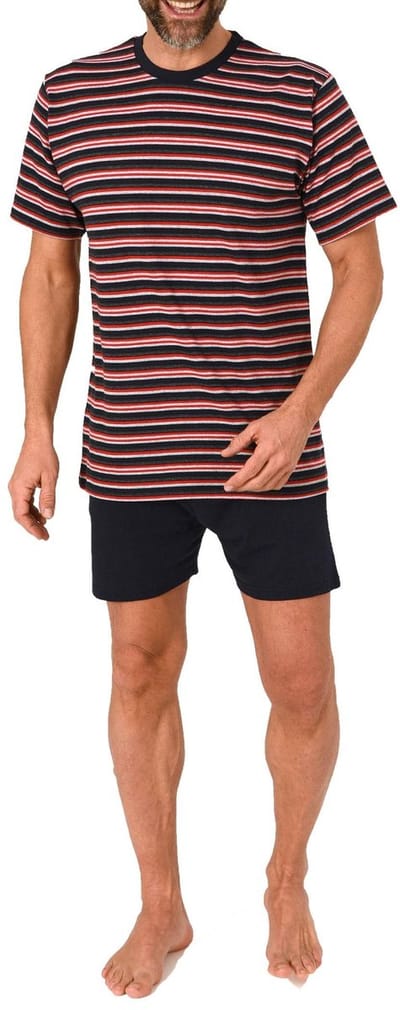 Herenpyjama Shorty met korte mouwen Pyjama in een geweldige gestreepte look