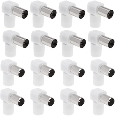 Zeynomax - TV Coaxiale Antenne Connector - Coaxiale Koppeling - Wit - Antenne Plug en Socket Set - Geschikt voor TV - 16 Stuks