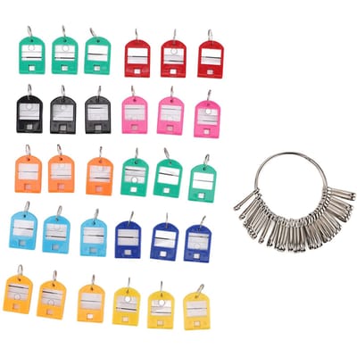 Sleutelorganizer IJzer Plastic Draagbaar 8,2 cm met 30 Kleurrijke Sleutelhangers Sleutelorganizer Sleutelhanger voor white