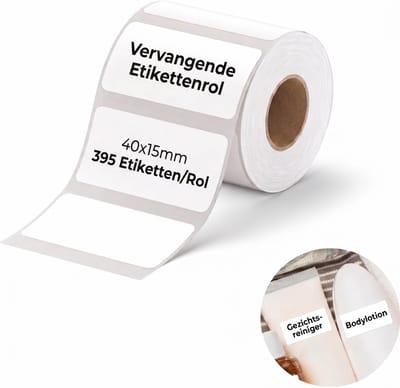 Niimbot - Labels/Etiketten B21 Pro/B1 Pro/B2 Pro/B31/K3 - 40x15mm - 395 vellen - Wit