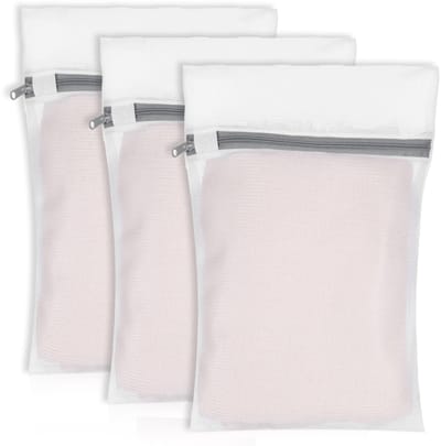 Dailygoods- Waszak 3-delig - Wasnet voor Wasmachine - Waszak met Ritssluiting - Fijnmazig Net - 30x40 cm - Ademend en Scheurvast