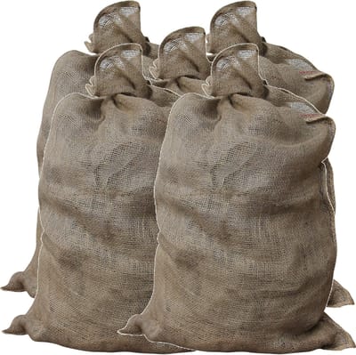 Jute Zakken - Opslag Zakken - Tuin Gebruik - Natuurlijk Ademend Materiaal - 105 x 60 cm - Donkere Kaki