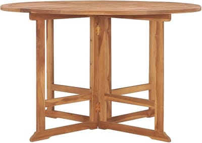 Houten tuintafel - Buitentafel klaptafel - Buiten dineren - Massief teakhout - Ø110x75cm - Houtkleur