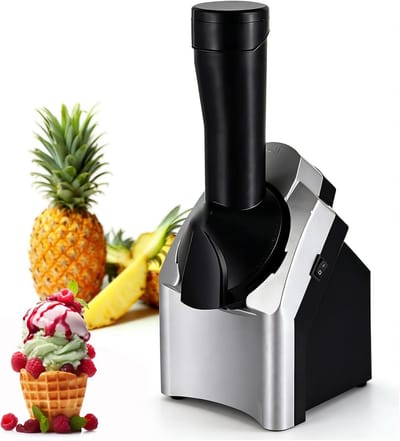 Ijsmachine - Dessertmaker Sorbetmaker - Gezonde Desserts Maken - Vaatwasmachinebestendige Onderdelen - 24x23.5x18.5cm - Zwart