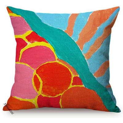 Moderne Scandinavische Abstracte Woondecoratie Stoelkussenhoes Kleurrijke Graffiti Art Nouveau Katoen Linnen Bank Kussenslopen Cojines Short plush 18*18(CM)-1Pcs