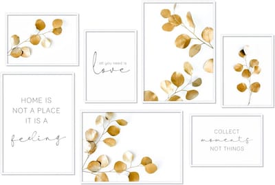 Premium Posterset - Wanddecoratie Set - Sfeervol Wonen - Hoogwaardige Afbeeldingen - 42x30 cm - Wit Ingelijst