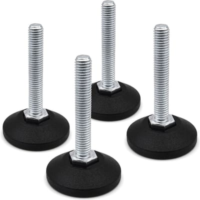 Set van 4 Stelschroeven met Verstelbare Voet Ø 38 mm en M10 Schroefdraad