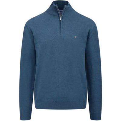 Fynch-Hatton Trui Troyer-Zip Superfine Cotton Azure / male