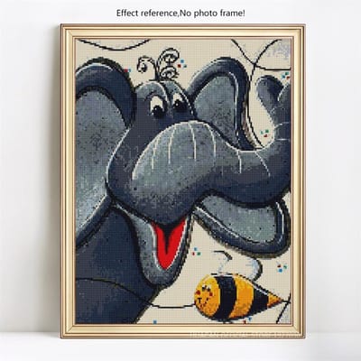 Diamant Mozaïek Strass Steentjes Diamant Borduurwerk Verkoop Olifant Volledige Ronde Diamant Schilderij 20X30CM gray