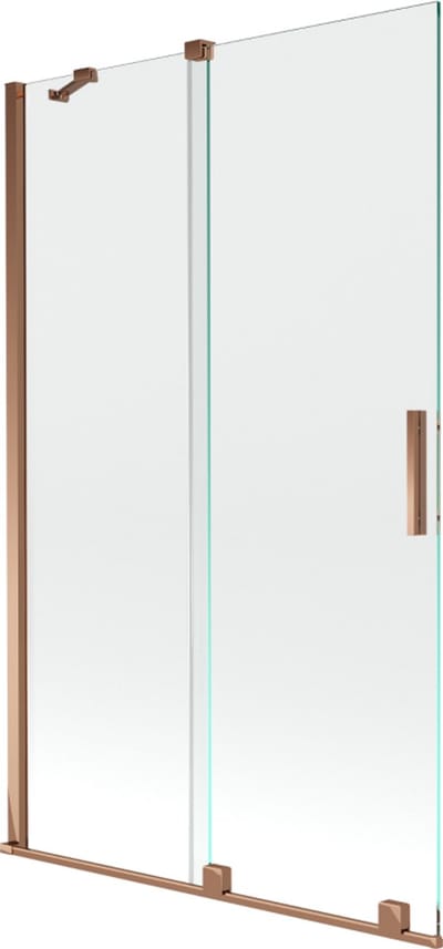 Mexen Velar dubbele schuifbare badwand 110 x 150 , transparant, rose goud - 896-110-000-01-60