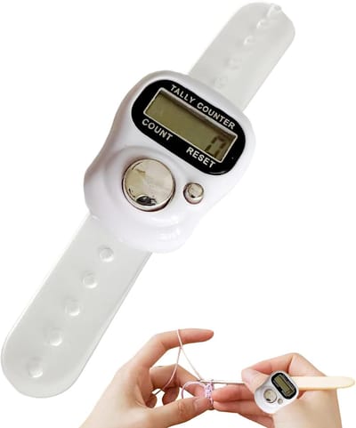 Vinger Teller - Tel Hulp - Sport Training - Duidelijk LED Scherm - Compact Ringontwerp - Wit