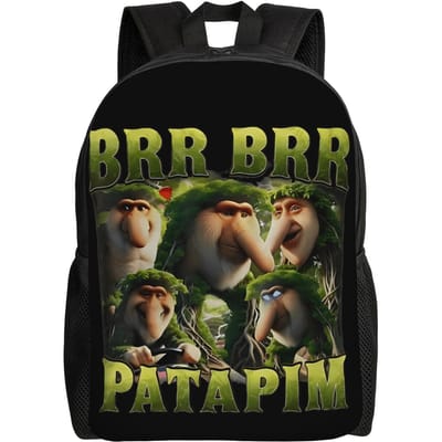 Tung Tung Tung Sahur Rugzak voor Mannen Vrouwen Casual Middelbare School Dagrugzak Italiaans Hersenkronkel Meme College Canvas Tassen Cadeau