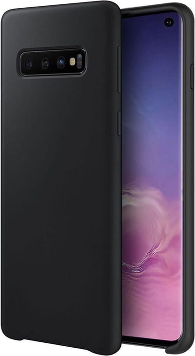 Solid hoesje Geschikt voor: Samsung Galaxy S10 Soft Touch Liquid Silicone Flexible TPU Rubber - Zwart