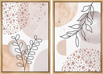 Canvas Muurkunst Set - Abstracte Illustraties - Woonkamer Decoratie - Hoogwaardige Inkt - 16x24 Inch - Pastel Bos